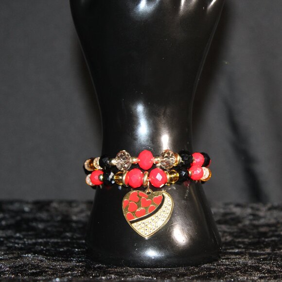Handmade Stretch Bracelet Set - Size 7 - Picture 1 of 4